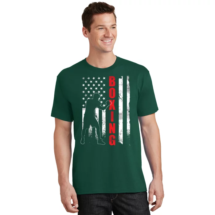 Retro American Boxing Apparel US Flag Boxer T-Shirt