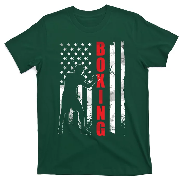 Retro American Boxing Apparel US Flag Boxer T-Shirt