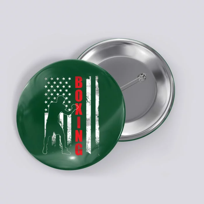 Retro American Boxing Apparel US Flag Boxer Button