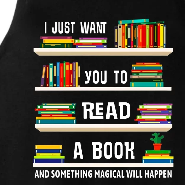 Read A Book Something Magical Will Happen Book Lovers Ladies Tri-Blend Wicking Tank