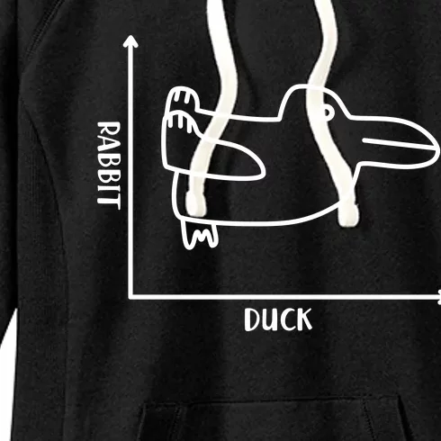 Rabbit Duck Diagram Chart Women's Fleece Hoodie