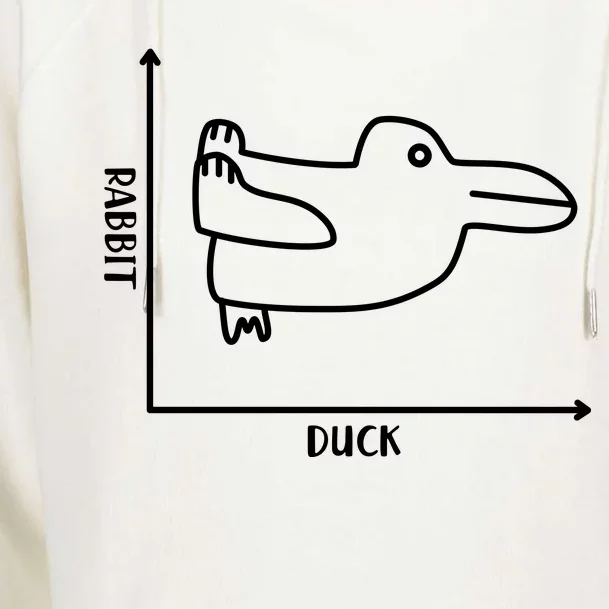 Rabbit Duck Diagram Chart Womens Funnel Neck Pullover Hood