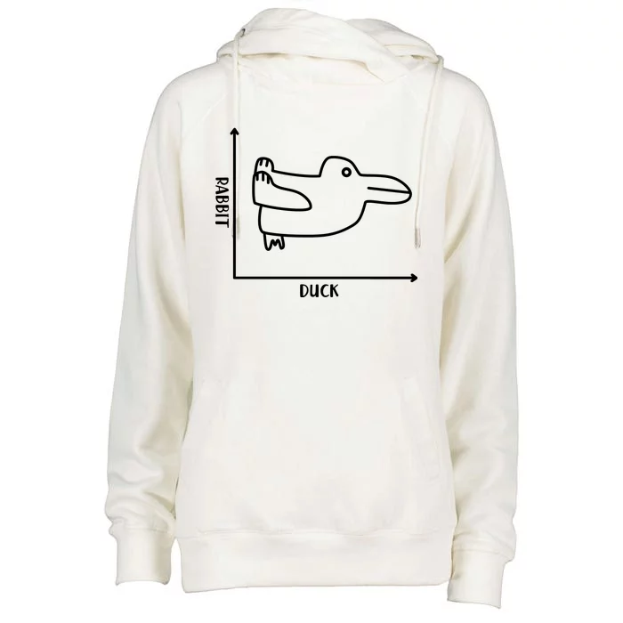 Rabbit Duck Diagram Chart Womens Funnel Neck Pullover Hood