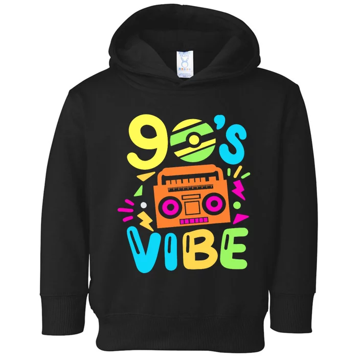 Retro Aesthetic Costume Party Outfit 90s Vibe Toddler Hoodie