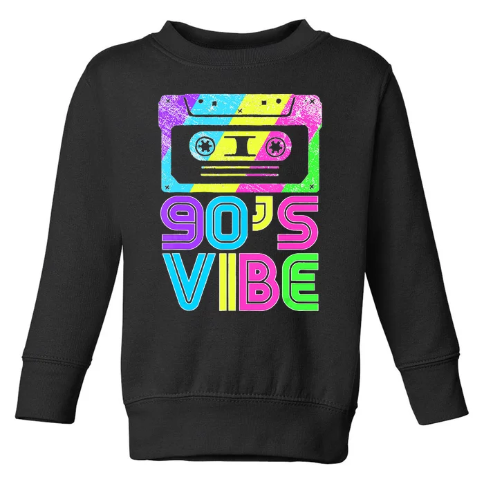 Retro Aesthetic Costume Party Outfit 90's Vibe Toddler Sweatshirt