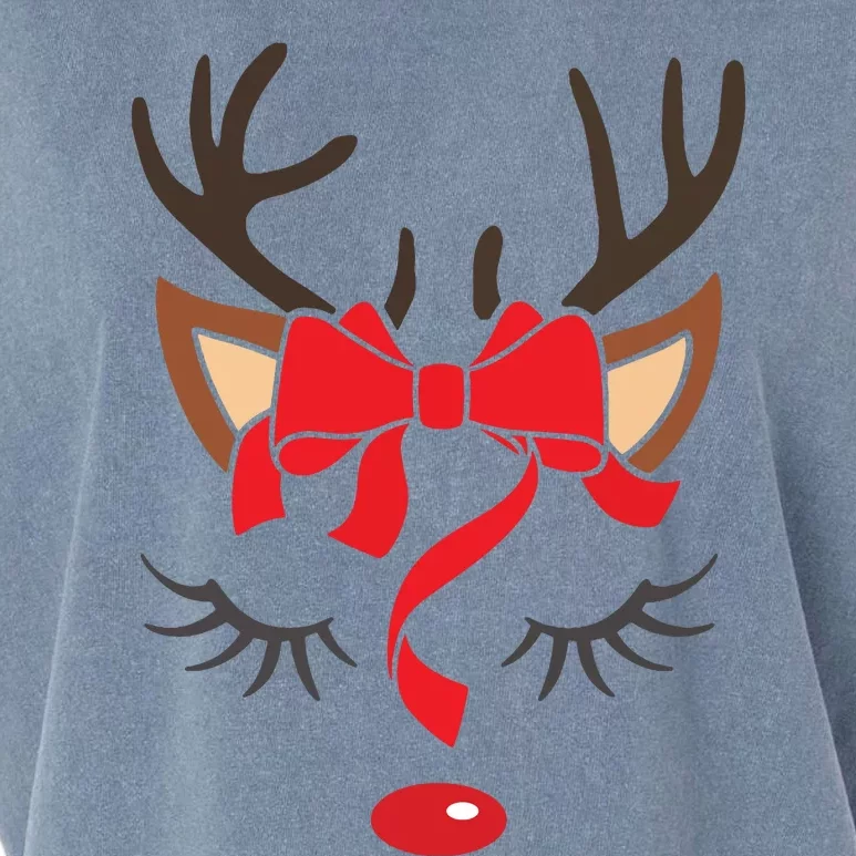 Reindeer Antlers Christmas Outfit Women Girls Xmas Garment-Dyed Women's Muscle Tee