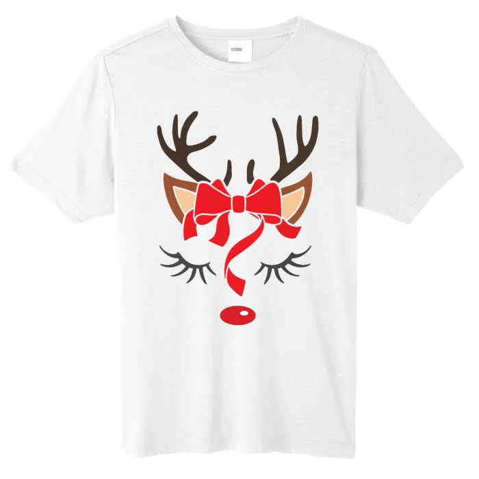 Reindeer Antlers Christmas Outfit Women Girls Xmas ChromaSoft Performance T-Shirt