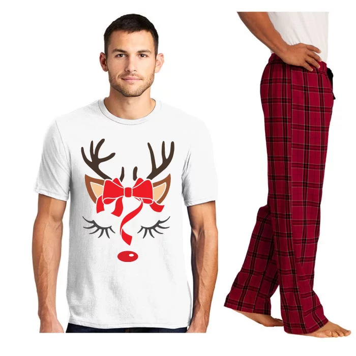 Reindeer Antlers Christmas Outfit Women Girls Xmas Pajama Set