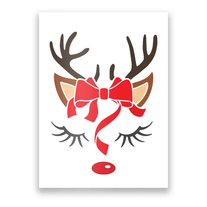 Reindeer Antlers Christmas Outfit Women Girls Xmas Poster