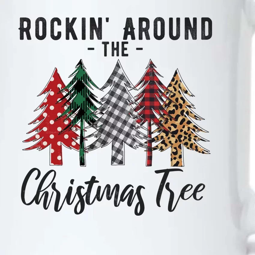 Rockin Around Christmas Tree Cowboy Xmas Design Black Color Changing Mug