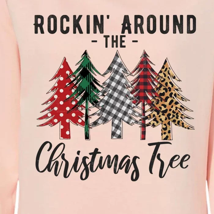 Rockin Around Christmas Tree Cowboy Xmas Design Womens California Wash Sweatshirt