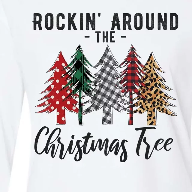 Rockin Around Christmas Tree Cowboy Xmas Design Womens Cotton Relaxed Long Sleeve T-Shirt