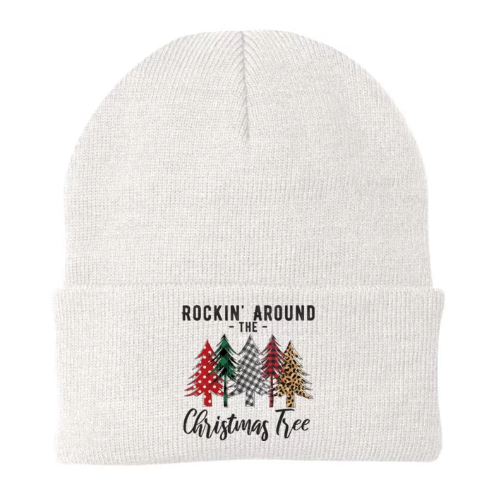 Rockin Around Christmas Tree Cowboy Xmas Design Knit Cap Winter Beanie