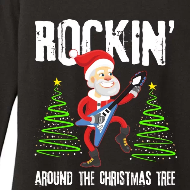 Rockin Around Christmas Tree Gift Funny Santa Rocker Cool Gift Womens CVC Long Sleeve Shirt