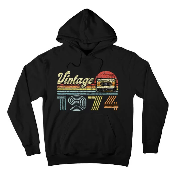 Retro Audio Cassette Vintage Since 1974 48th Birthday Tall Hoodie