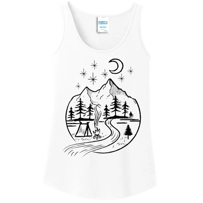 Retro Adventure Circle Camp For Kids Summer Camp Tent Ladies Essential Tank