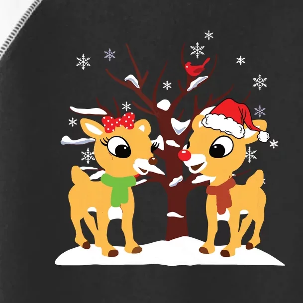 Rudolph And Clarice Shirts Christmas Girls Reindeer Toddler Fine Jersey T-Shirt