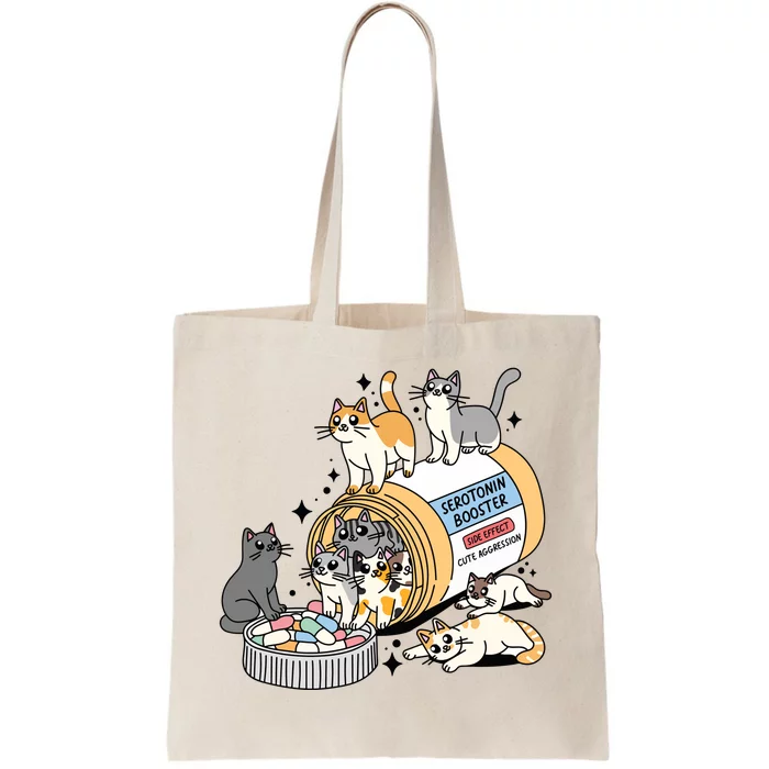 Retro Antidepressant Cat Mom Tote Bag