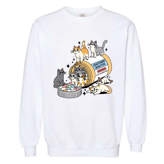 Retro Antidepressant Cat Mom Garment-Dyed Sweatshirt