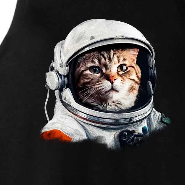 Realistic Astronaut Cat Ladies Tri-Blend Wicking Tank