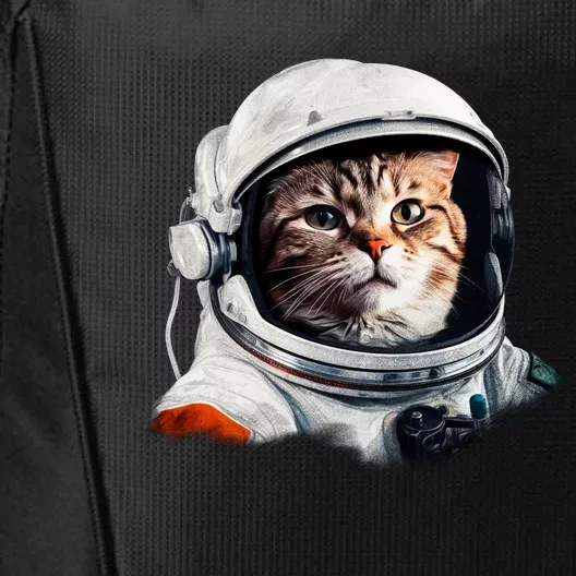 Realistic Astronaut Cat City Backpack