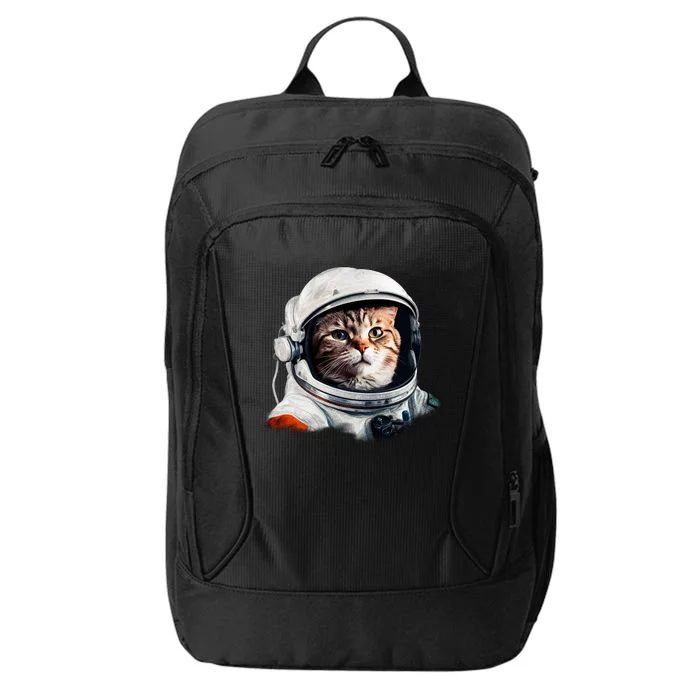 Realistic Astronaut Cat City Backpack