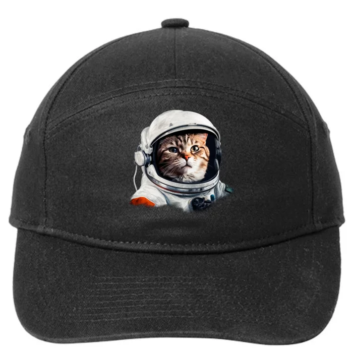 Realistic Astronaut Cat 7-Panel Snapback Hat