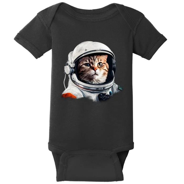 Realistic Astronaut Cat Baby Bodysuit