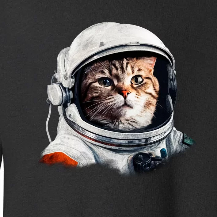 Realistic Astronaut Cat Toddler Sweatshirt