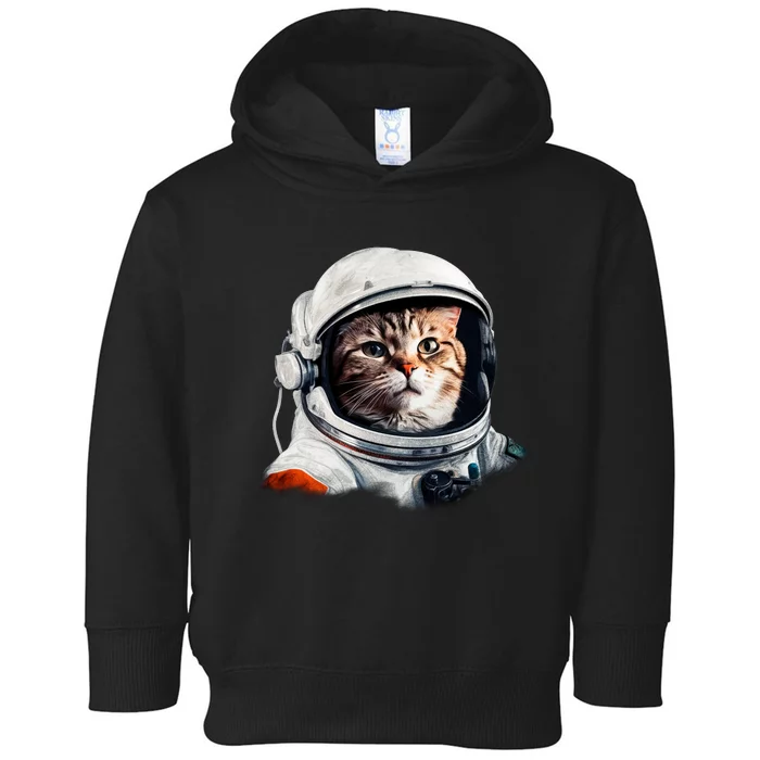 Realistic Astronaut Cat Toddler Hoodie