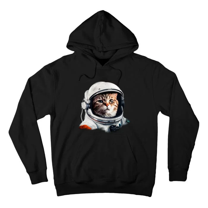 Realistic Astronaut Cat Tall Hoodie