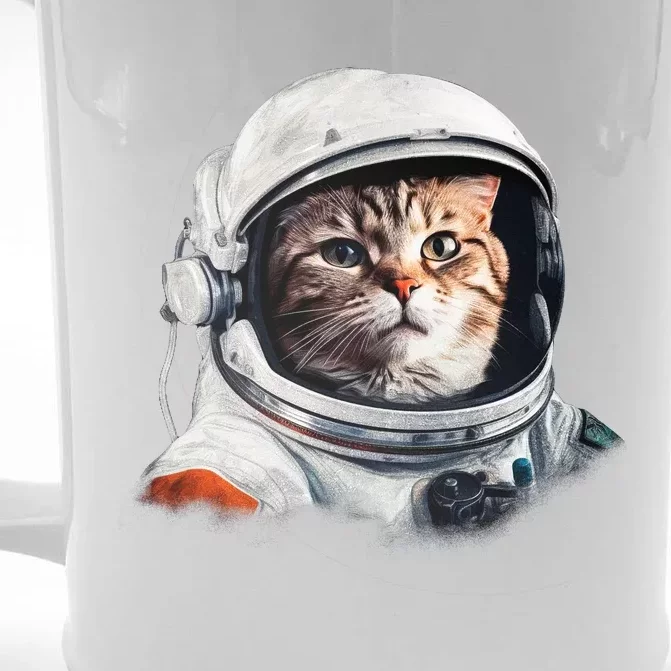 Realistic Astronaut Cat Front & Back Beer Stein