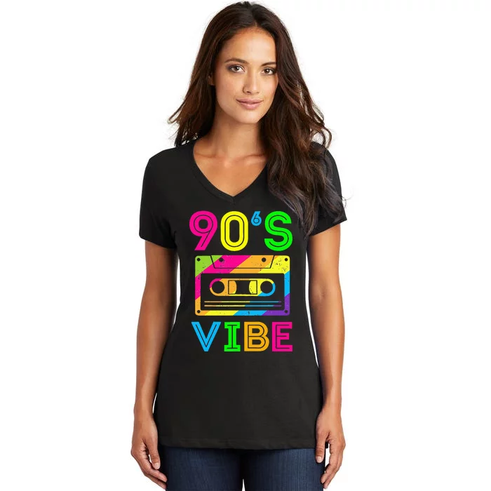 Retro Aesthetic Costume Party Outfit 90s Vibe Women's V-Neck T-Shirt