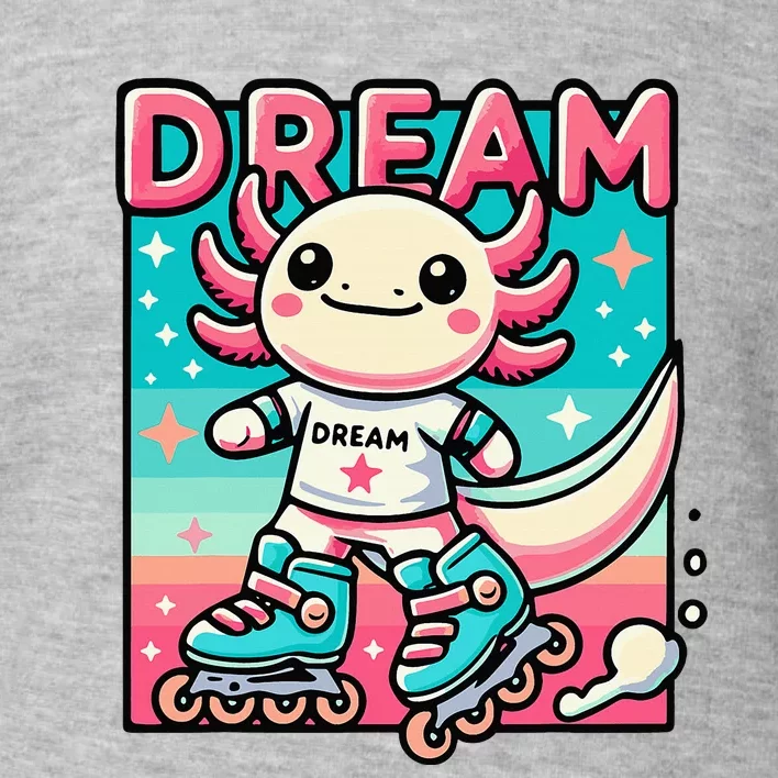 Rollerblading Axolotl Cute Salamander On Inline Skates Toddler Sweatshirt