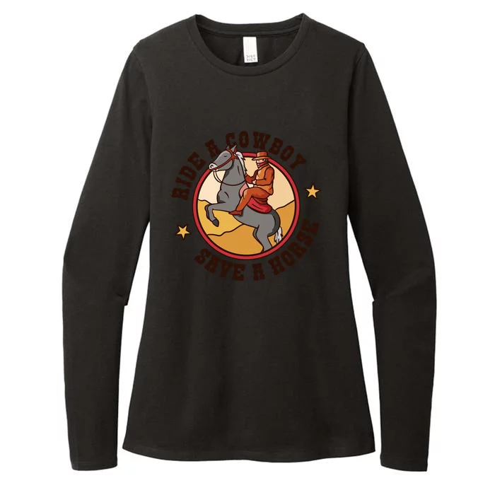 Ride A Cowboy Save A Horse Womens CVC Long Sleeve Shirt