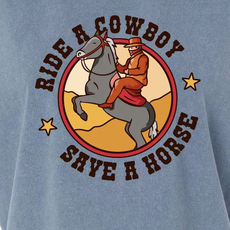 Ride A Cowboy Save A Horse Garment-Dyed Women's Muscle Tee