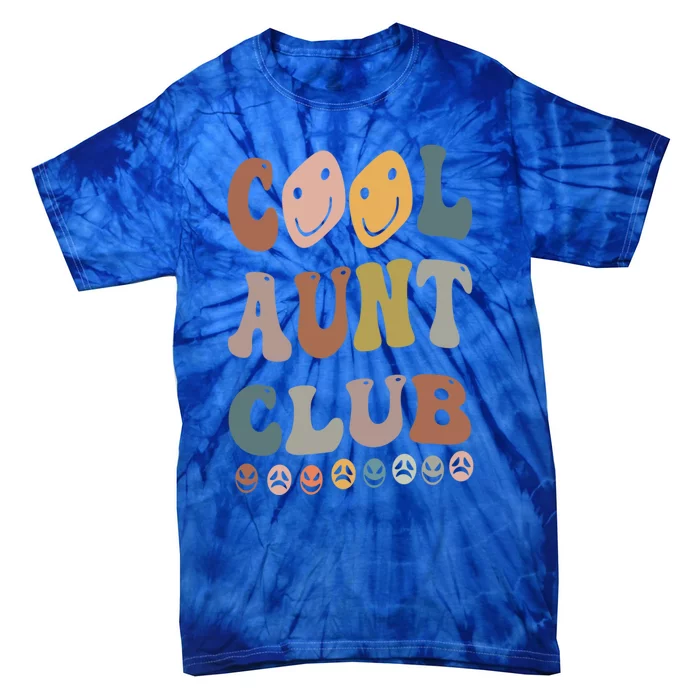 Retro Aunt Club Funny Smile Colorful Cool Aunt Club Aunties Gift Tie-Dye T-Shirt