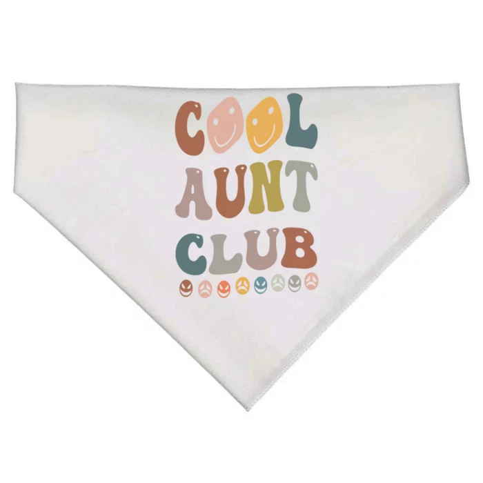 Retro Aunt Club Funny Smile Colorful Cool Aunt Club Aunties Gift USA-Made Doggie Bandana