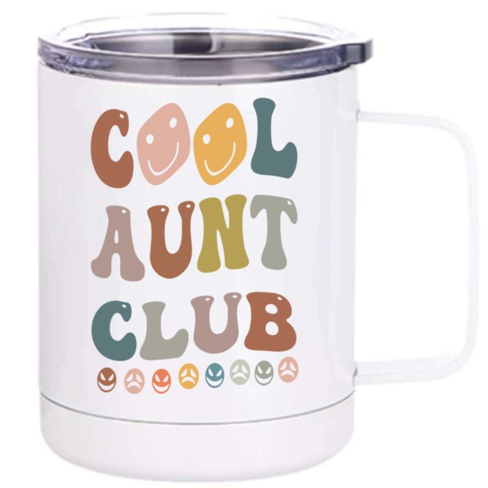 Retro Aunt Club Funny Smile Colorful Cool Aunt Club Aunties Gift Front & Back 12oz Stainless Steel Tumbler Cup