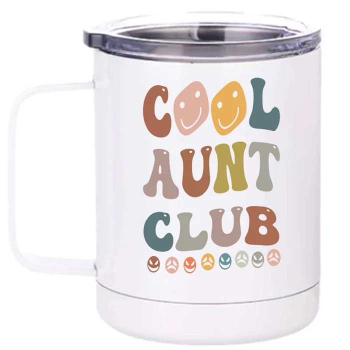 Retro Aunt Club Funny Smile Colorful Cool Aunt Club Aunties Gift Front & Back 12oz Stainless Steel Tumbler Cup