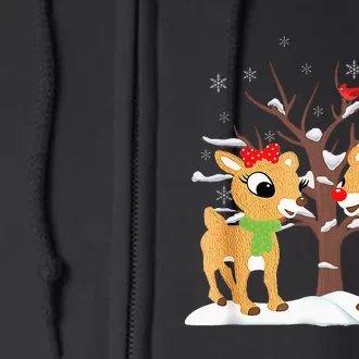 Rudolph And Clarice Christmas Reindeer Full Zip Hoodie