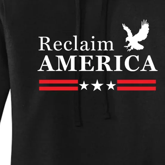 Reclaim America Conservative Anti Biden Ultra MAGA Fourth Of July Women's Pullover Hoodie