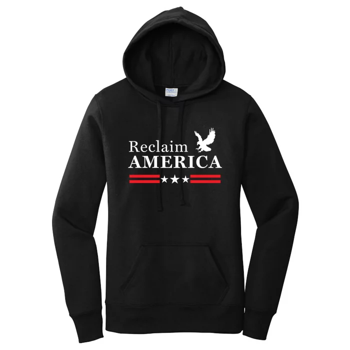 Reclaim America Conservative Anti Biden Ultra MAGA Fourth Of July Women's Pullover Hoodie