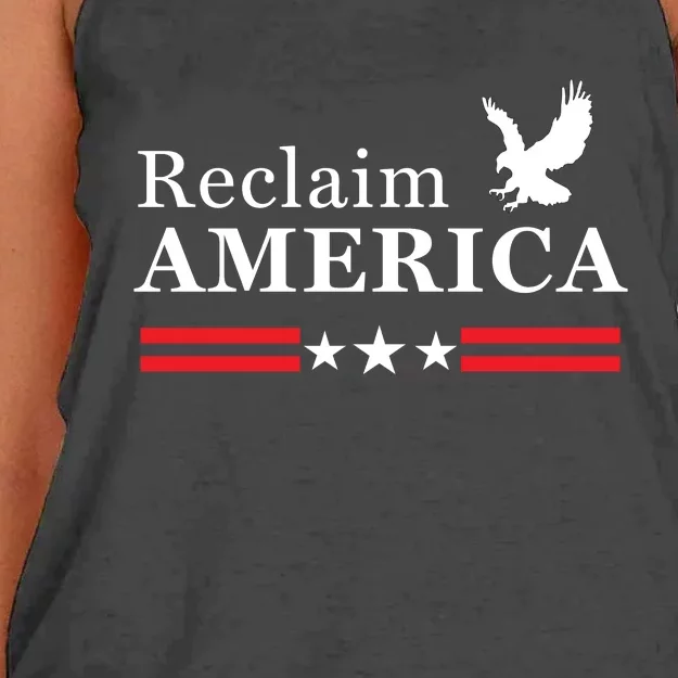 Reclaim America Conservative Anti Biden Ultra MAGA Fourth Of July Women's Knotted Racerback Tank