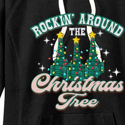 Rocking Around Christmas Tree Xmas Respiratory Therapist Women's Fleece Hoodie