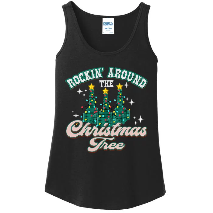 Rocking Around Christmas Tree Xmas Respiratory Therapist Ladies Essential Tank