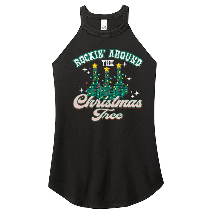 Rocking Around Christmas Tree Xmas Respiratory Therapist Women’s Perfect Tri Rocker Tank