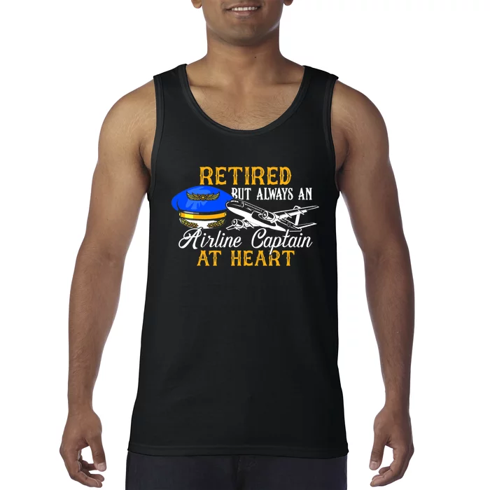 Retired Airline Captain Pilot Retirement Gift Tank Top