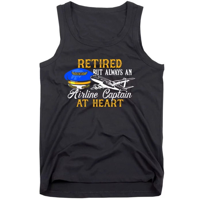 Retired Airline Captain Pilot Retirement Gift Tank Top