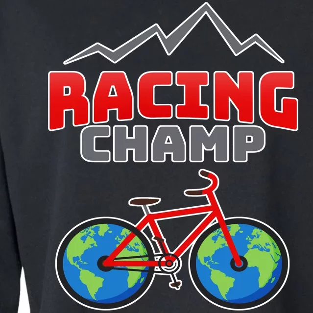 Racing Champ Bicycle Bikers Cropped Pullover Crew